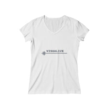 Load image into Gallery viewer, Women&#39;s Baby Rib Short Sleeve V-Neck Tee - Visualize Apparel