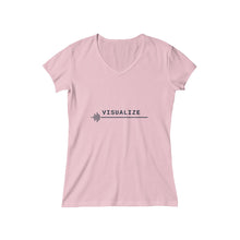 Load image into Gallery viewer, Women&#39;s Baby Rib Short Sleeve V-Neck Tee - Visualize Apparel