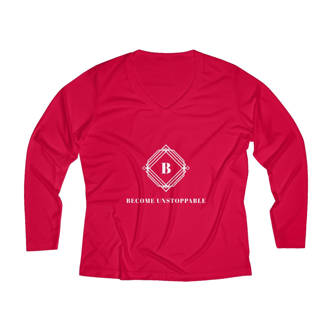 Women's Long Sleeve Performance V-neck Tee - Visualize Apparel
