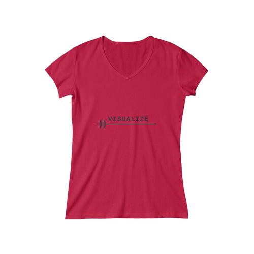 Women's Baby Rib Short Sleeve V-Neck Tee - Visualize Apparel