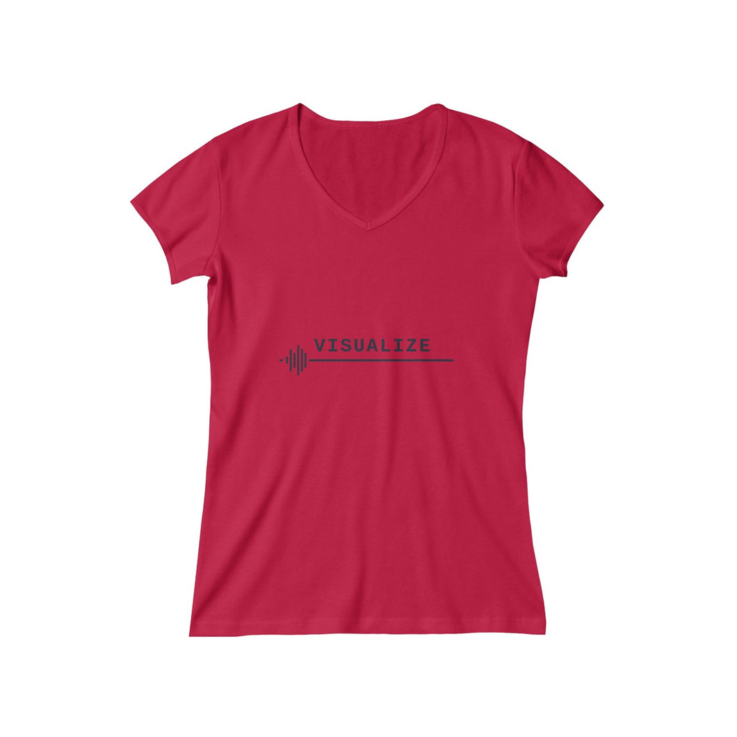 Women's Baby Rib Short Sleeve V-Neck Tee - Visualize Apparel